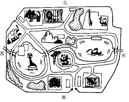 动物园导游图④在这幅无经纬线